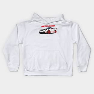 Car 911 gt3 rs white red Kids Hoodie